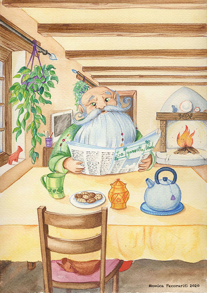 Illustration from the story "Buddy and the meeting with the wise Pua Pua"