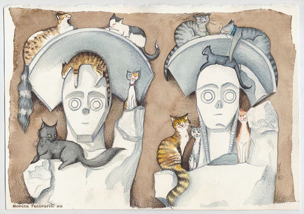 Illustrazione tratta dal calendario artistico: “Su calendario de sos gatto maccos in sardigna” 2018