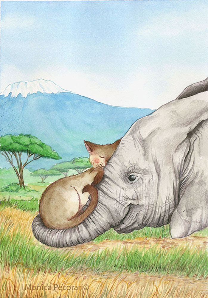 Illustration from the artistic calendar the Igattimatti 2021 dedicated to endangered species