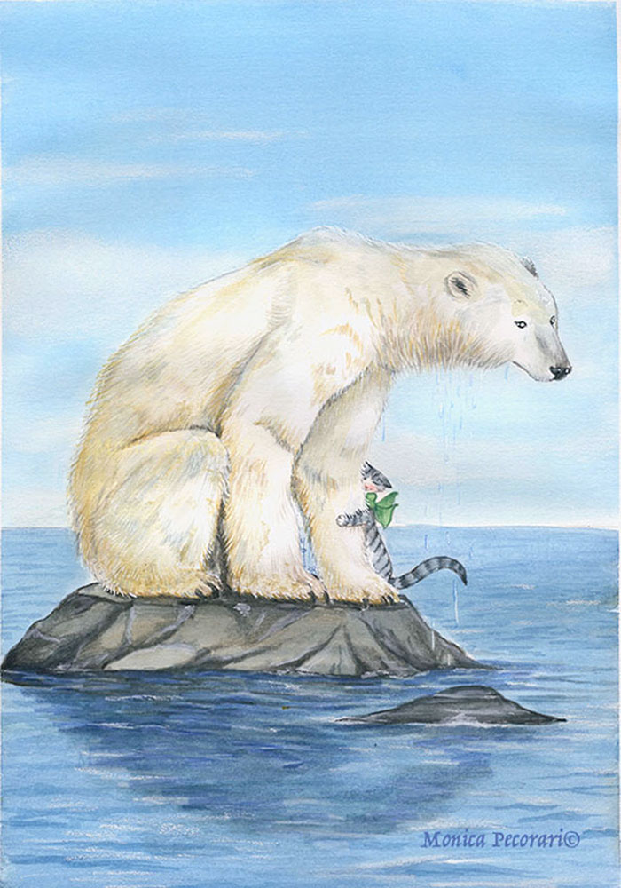 Illustration from the artistic calendar the Igattimatti 2021 dedicated to endangered species