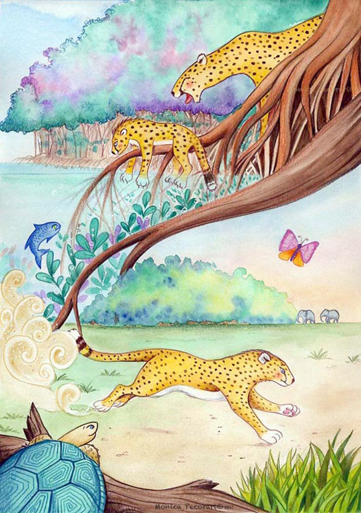  Illustration from the story: "Derek the cheetah"
